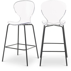 Meridian Furniture Clarion Polycarbonate Counter Stool with Metal Frame (Set of 2)
