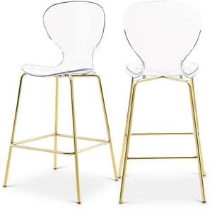 Meridian Furniture Clarion Polycarbonate Counter Stool with Metal Frame (Set of 2)