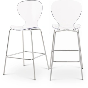 Meridian Furniture Clarion Polycarbonate Counter Stool with Metal Frame (Set of 2)