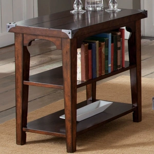 Liberty Furniture Aspen Skies Rectangular Wood Storage Chair Side Table, Russet Brown