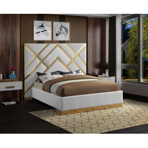 Meridian Furniture Vector Faux Leather Bed, White