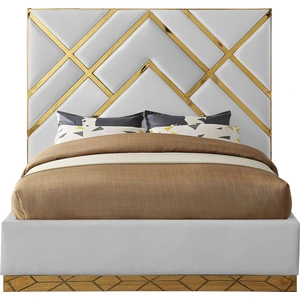 Meridian Furniture Vector Faux Leather Bed, White