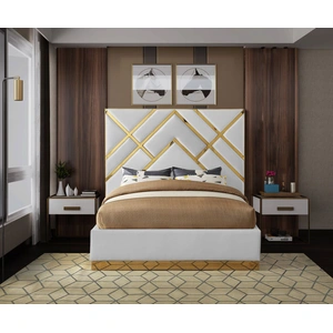 Meridian Furniture Vector Faux Leather Bed, White