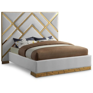 Meridian Furniture Vector Faux Leather Bed, White