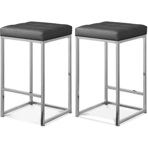 Meridian Furniture Nicola Counter Stool with Steel Base (Set of 2)