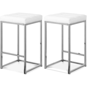 Meridian Furniture Nicola Counter Stool with Steel Base (Set of 2)