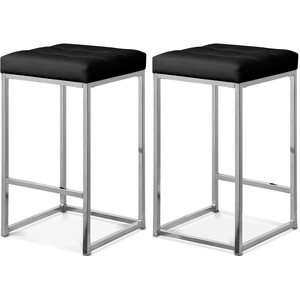 Meridian Furniture Nicola Counter Stool with Steel Base (Set of 2)