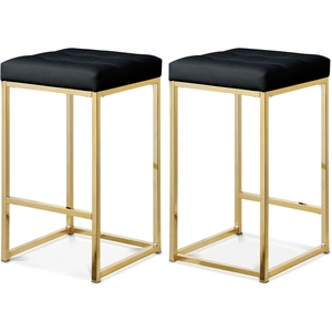 Meridian Furniture Nicola Counter Stool with Steel Base (Set of 2)