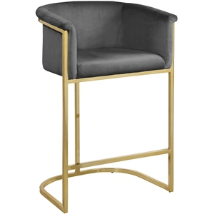 Meridian Furniture Donatella Velvet Counter Stool with Gold Steel Base