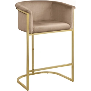 Meridian Furniture Donatella Velvet Counter Stool with Gold Steel Base