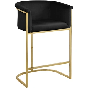 Meridian Furniture Donatella Velvet Counter Stool with Gold Steel Base