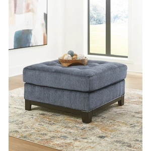 Ashley Furniture Maxon Place 40-inch Square Oversized Accent Ottoman - Navy Blue Polyester, Navy