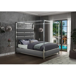 Meridian Furniture Encore Faux Leather Canopy Bed