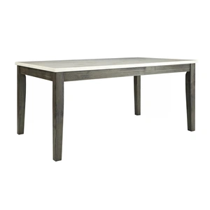 ACME Merel Marble/Wood Dining Table, White/Gray Oak