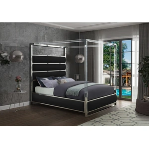 Meridian Furniture Encore Faux Leather Canopy Bed