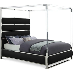 Meridian Furniture Encore Faux Leather Canopy Bed