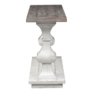 Liberty Furniture Sedona Rectangular Wood Sofa Table, Heavy Distressed White & Gravel