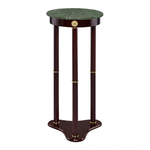 Coaster Edie Round Marble Top Accent Table, Green Marble/Merlot