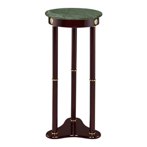 Coaster Edie Round Marble Top Accent Table, Green Marble/Merlot