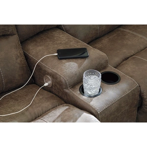 Ashley Furniture Segburg 2-Piece Polyester Power Reclining Sectional Sofa