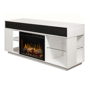 Modern Art SM Audio Flex 64-inch Fireplace Console w/Swing Doors, White