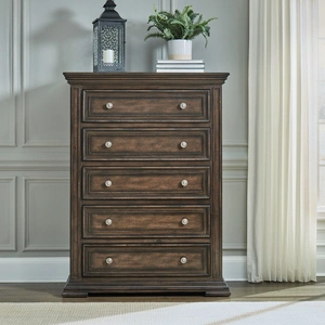 Liberty Furniture Big Valley 5-Drawer Wood Bedroom Chest | Distressed Finish
