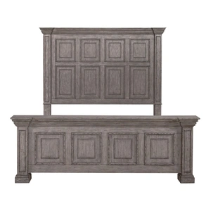 Liberty Furniture Big Valley Graystone Wood Mansion Panel Bed | Queen & King, Graystone