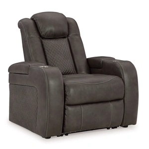 Ashley Furniture Fyne-Dyme Polyester/PU Power Reclining Chair w/Ambient Blue LED Lighting