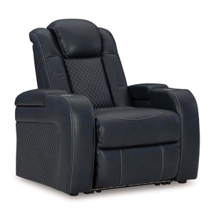 Ashley Furniture Fyne-Dyme Polyester/PU Power Reclining Chair w/Ambient Blue LED Lighting
