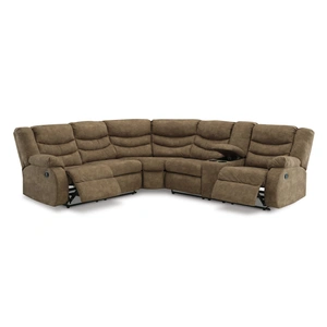 Ashley Furniture Partymate 2-Piece Faux Leather L-Shaped Reclining Sectional Sofa w/Console, Brindle