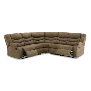 Ashley Furniture Partymate 2-Piece Faux Leather L-Shaped Reclining Sectional Sofa, Brindle