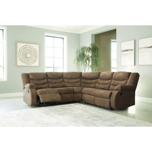 Ashley Furniture Partymate 2-Piece Faux Leather L-Shaped Reclining Sectional Sofa, Brindle