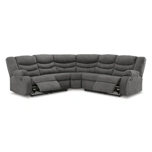 Ashley Furniture Partymate 2-Piece Faux Leather L-Shaped Reclining Sectional Sofa, Slate