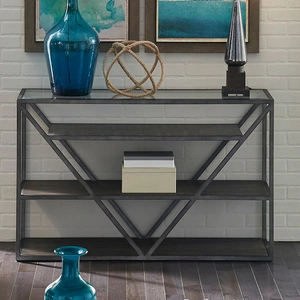 Liberty Furniture Arista Metal & Glass Cocktail Table Set with Casters, Cobblestone Brown & Gray Dusty Wax Hang-up