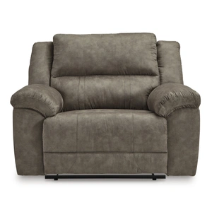 Ashley Furniture Laresview Faux Leather Zero Wall Wide Seat Recliner, Fossil