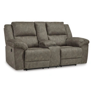 Ashley Furniture Laresview Polyester Reclining Loveseat w/Console, Fossil