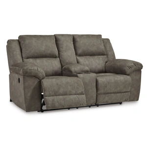 Ashley Furniture Laresview Polyester Reclining Loveseat w/Console, Fossil