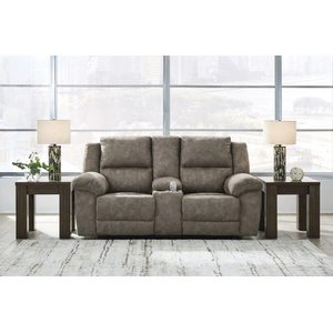 Ashley Furniture Laresview Polyester Reclining Loveseat w/Console, Fossil