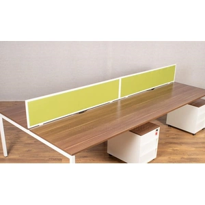NARBUTAS Nova Fabric Desk Screen w/Metal Frame for 4-Desk Bench (w/Metal Fittings)