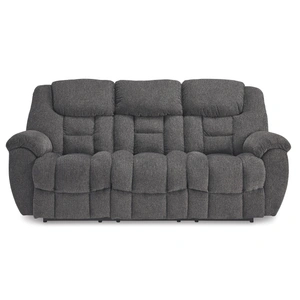 Ashley Furniture Foreside Polyester Reclining Sofa, Charcoal