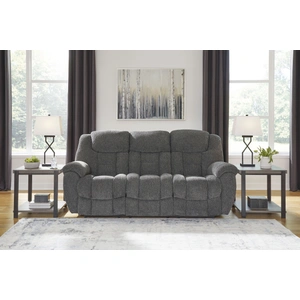 Ashley Furniture Foreside Polyester Reclining Sofa, Charcoal