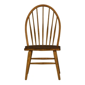 Liberty Furniture Hearthstone Ridge Wood Windsor Back Side Chair, Tobacco (Set of 2)