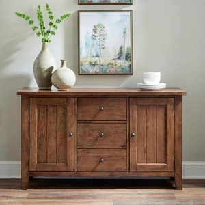 Liberty Furniture Hearthstone Ridge Wood Buffet w/2 Doors & 3 Drawers, Tobacco