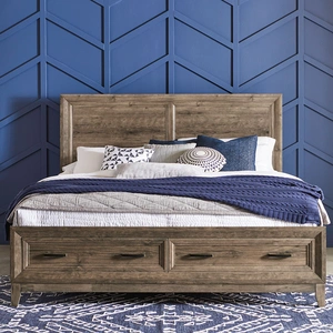 Liberty Furniture Ridgecrest Wood Storage Bedroom Set | Cobblestone Finish, Cobblestone