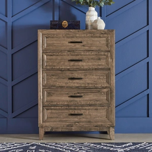 Liberty Furniture Ridgecrest Wood Chest w/5 Drawers, Cobblestone