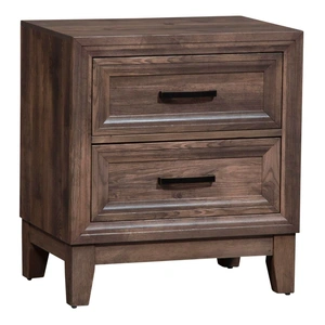 Liberty Furniture Ridgecrest Wood Night Stand w/2 Drawers, Cobblestone