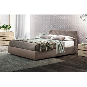 Camelgroup, Italy Platinum Kleo Nabuk Platform Bedroom Set w/Storage, Brown