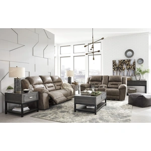 Ashley Furniture Stoneland Faux Leather Power Reclining Living Room Set