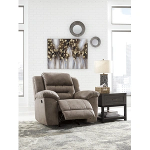 Ashley Furniture Stoneland Faux Leather Rocker Recliner in Fossil