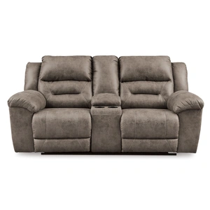 Ashley Furniture Stoneland Faux Leather Power Reclining Loveseat w/Console